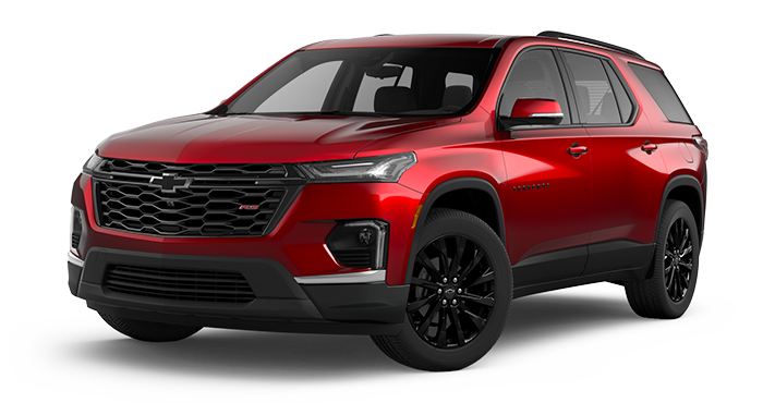 Red 2023 Chevrolet Traverse RS Car Cut